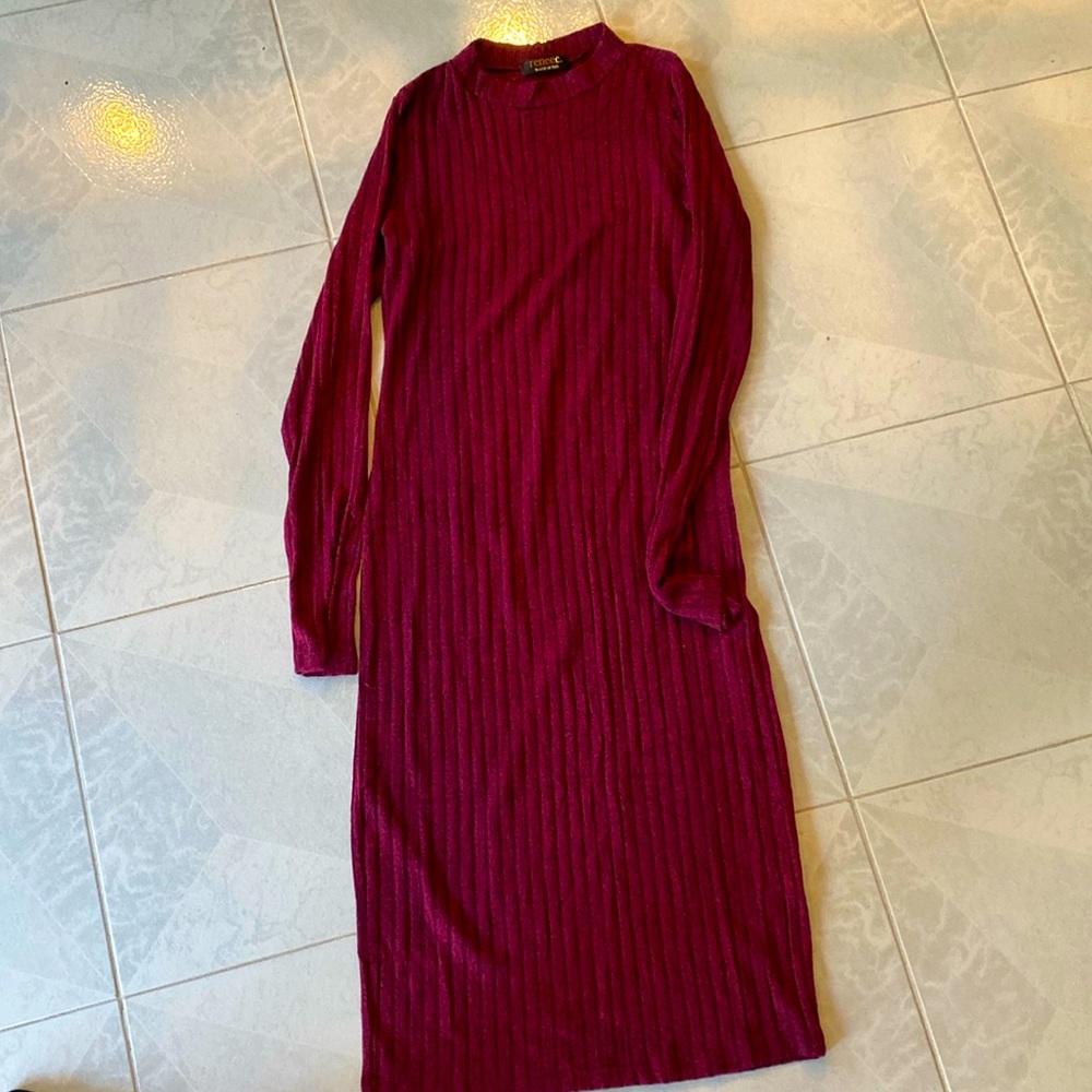 Ribbed sweater dress